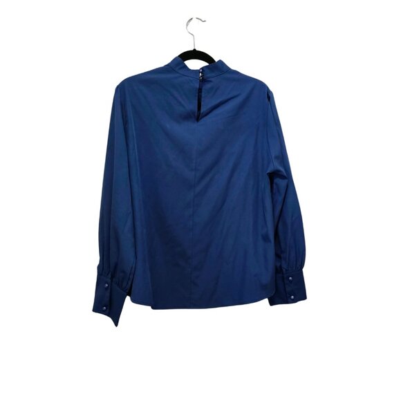 SHEIN Blue Pleated Long Sleeve Blouse – 0XL - Picture 6 of 6